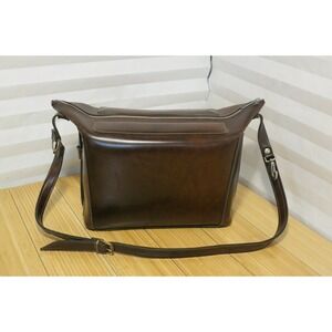 Vintage Brown ROX Lederwaren Hard Bag Camera Case Strap 11in. x 10 in. x 8 in.